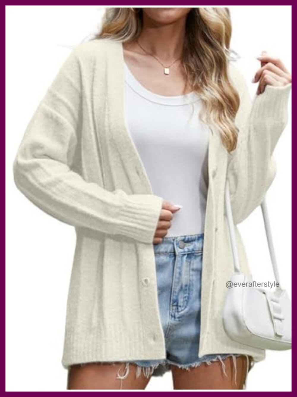 Womens Oversized Button Down Cardigan Long Sleeve Knit V Neck Fall Sweater